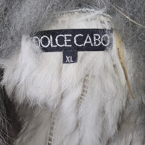 Dolce Cabo Authentic Rabbit Fur and Racoon Fur Ribbed Ombre Vest with fringe XL - Picture 5 of 9